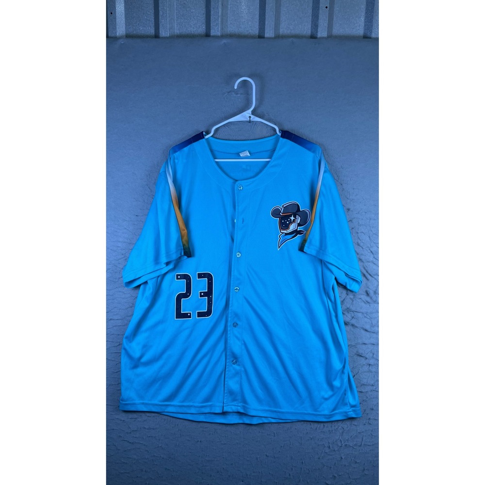 Success Brands Baseball Jersey Mens XL Blue Excellent Space Cowboy 23 Shell FCU